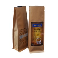 Custom printed biodegradable kraft paper bags food grade stand up zip lock Plastic Coffee Bag With Valve