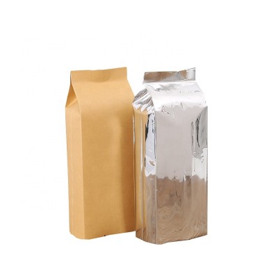 Custom Aluminum Foil/Kraft Paper Surface Food Coffee Bean Moisture Proof Packaging Bags With Zipper