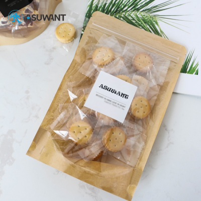 Customized Mini Clear Biscuit Packaging Kraft Paper Bag Candy Chocolate Packing Sachets